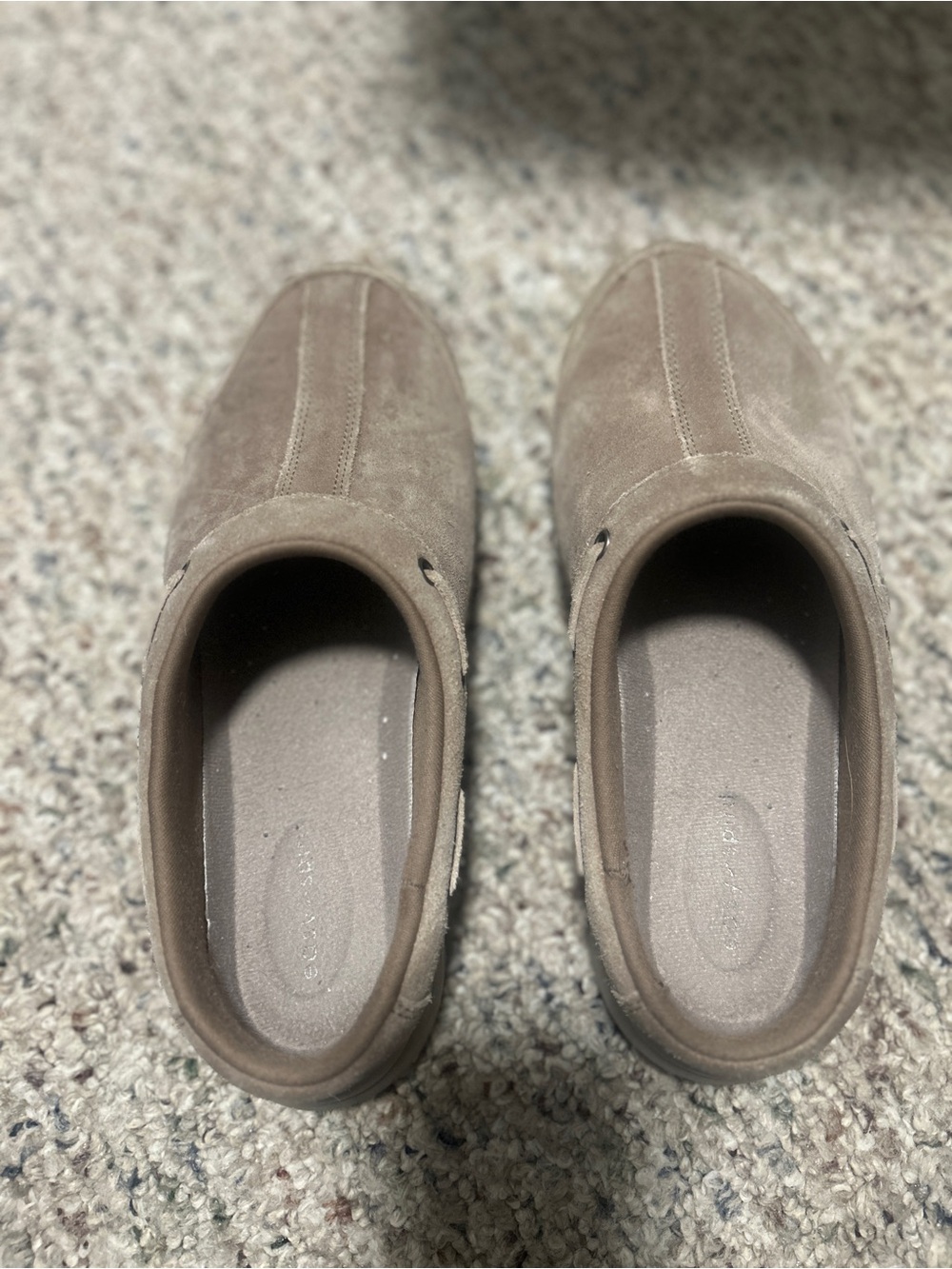 Easy Spirit Slip-On Suede Mules in Taupe